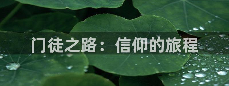 极悦娱乐平台登录入口：门徒之路：信仰的旅程