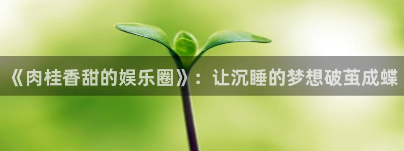 极悦娱乐ccmpc：《肉桂香甜的娱乐圈》：让沉睡的梦想破茧成蝶